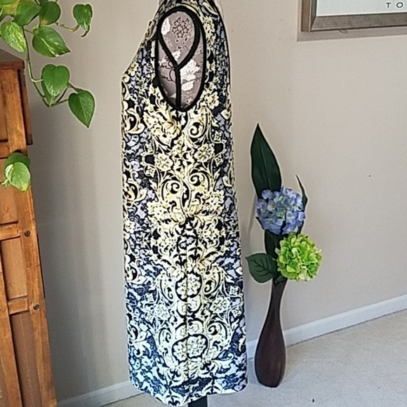 J. Taylor black, white & yellow dress Sz. 14 - Picture 4 of 6